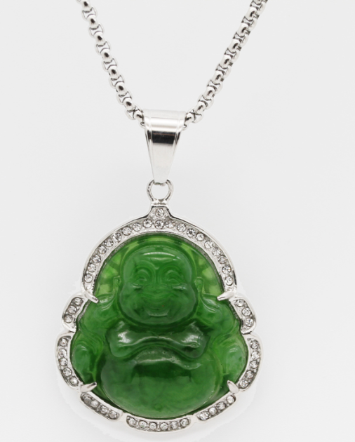 Serenity Buddha Pendant Necklace – Green Buddha Spiritual Adornment