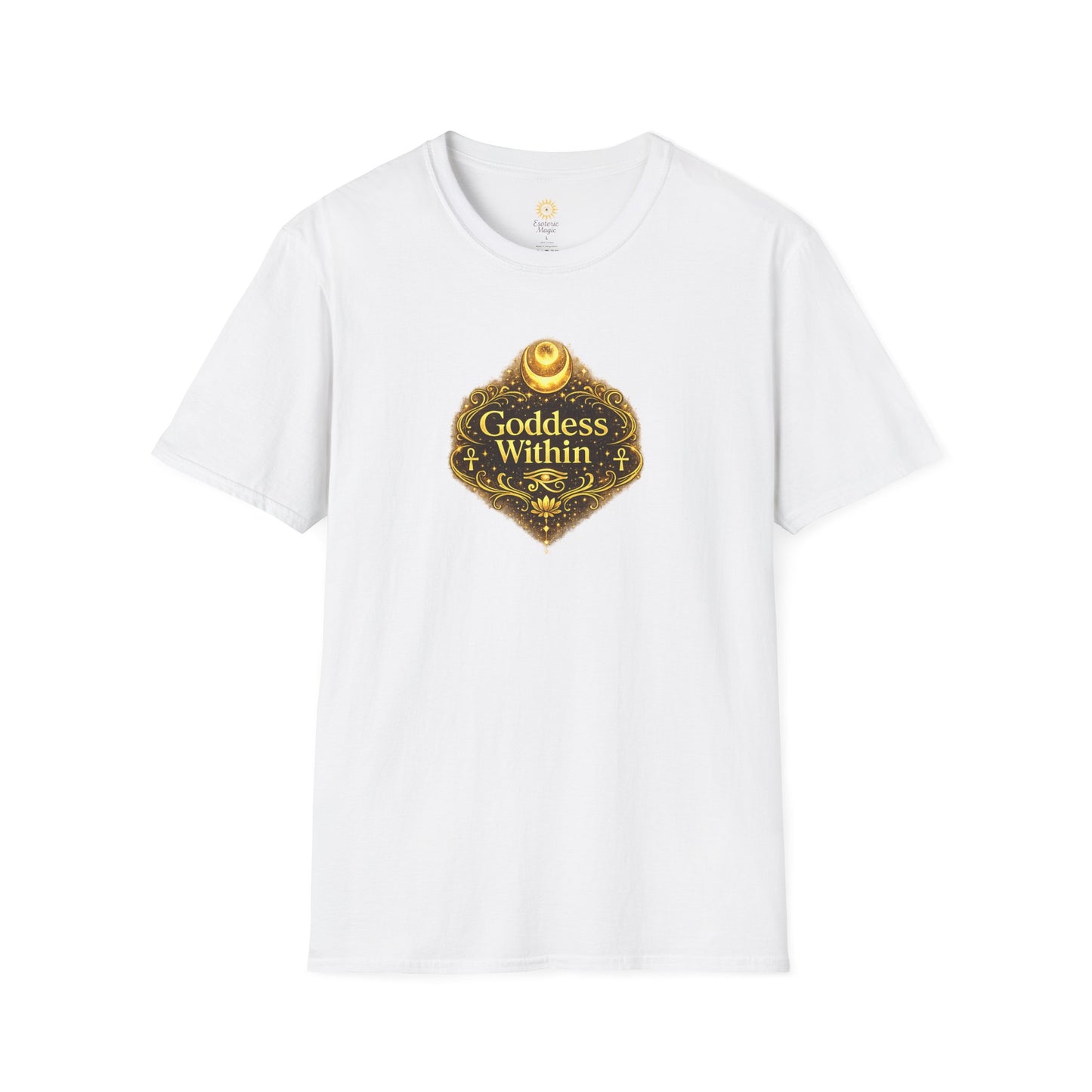 Goddess Within Tee - Gold Mystic Emblem Women's Spiritual T-Shirt