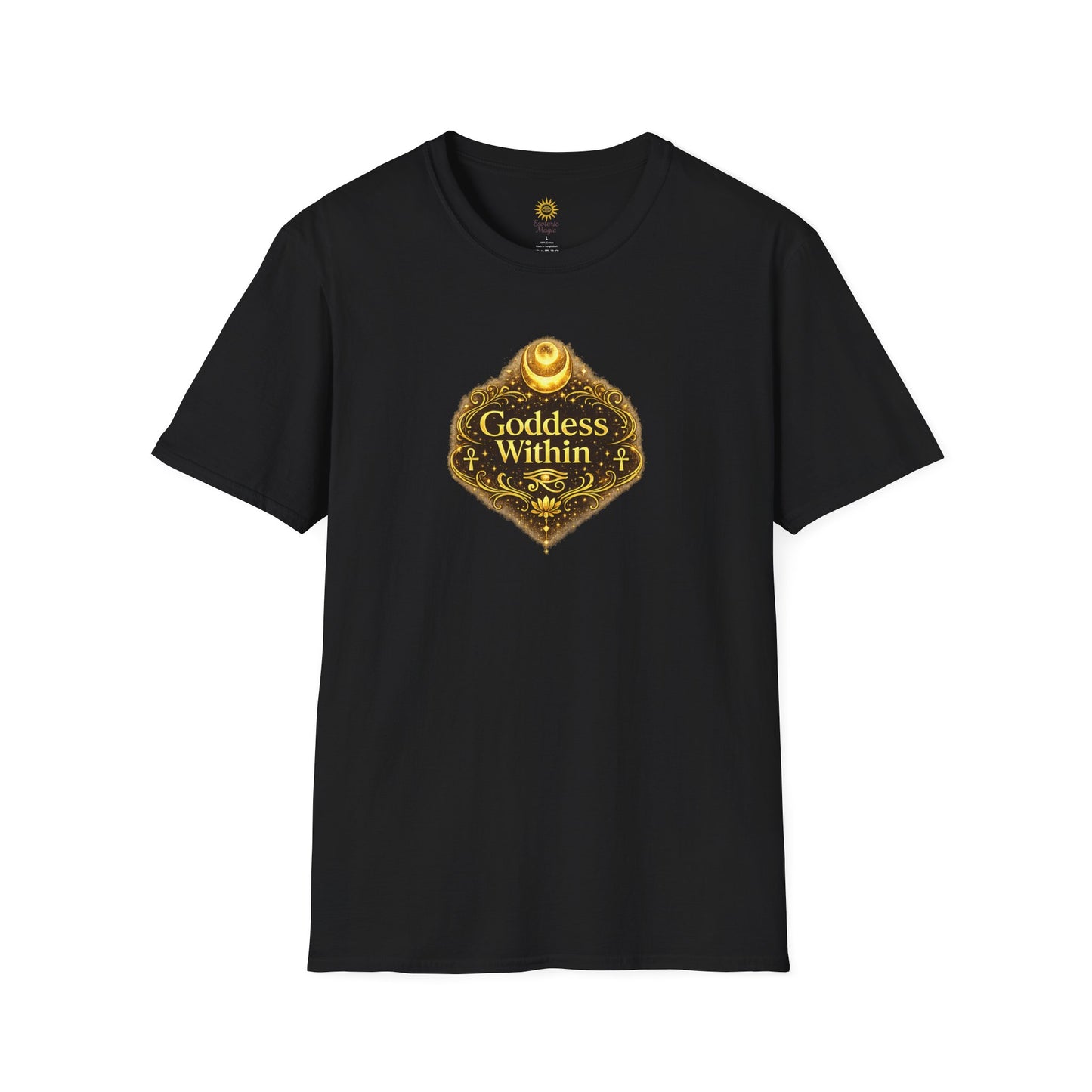 Goddess Within Tee - Gold Mystic Emblem Women's Spiritual T-Shirt