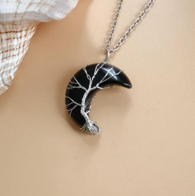 Moon Natural Stone Necklace