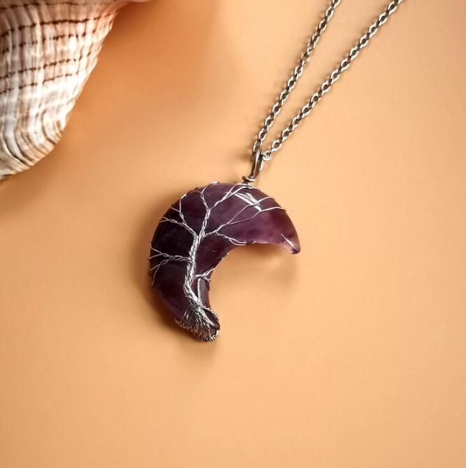 Moon Natural Stone Necklace