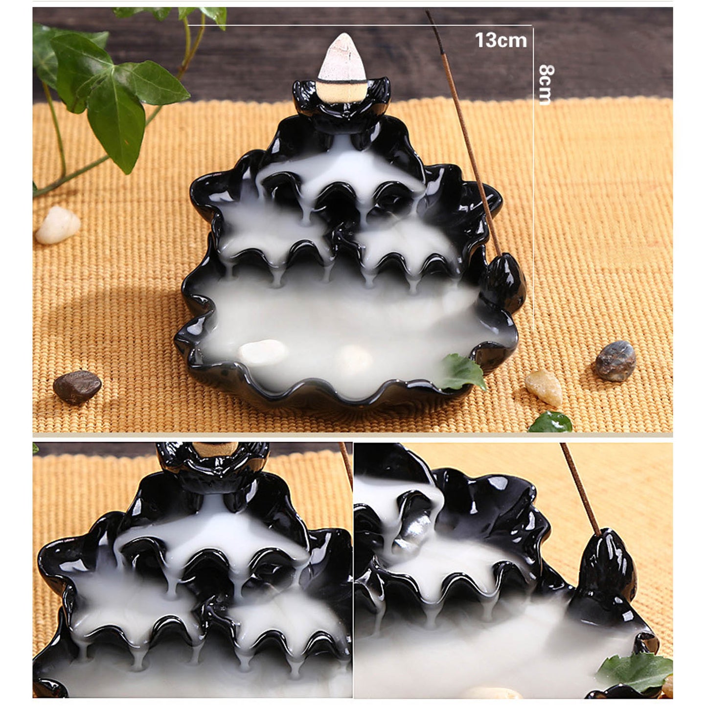 Waterfall Ceramic Glaze Incense Burner