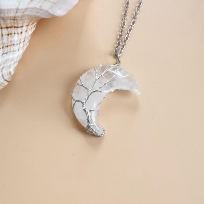 Moon Natural Stone Necklace