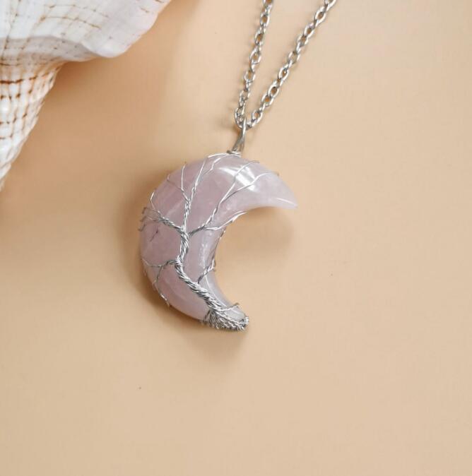 Moon Natural Stone Necklace