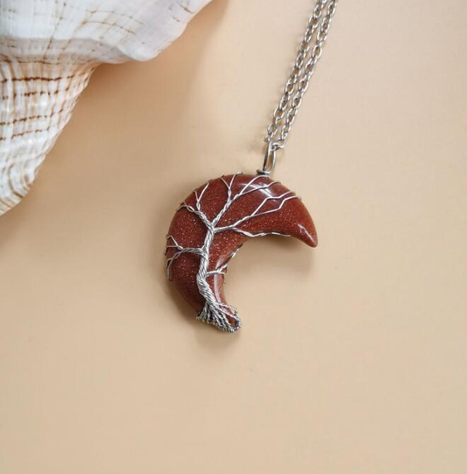 Moon Natural Stone Necklace