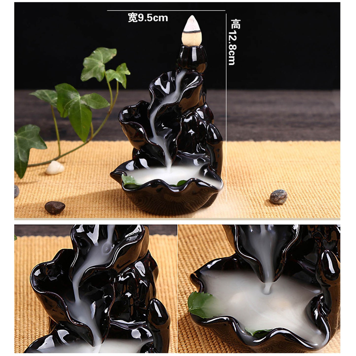 Waterfall Ceramic Glaze Incense Burner