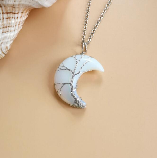 Moon Natural Stone Necklace