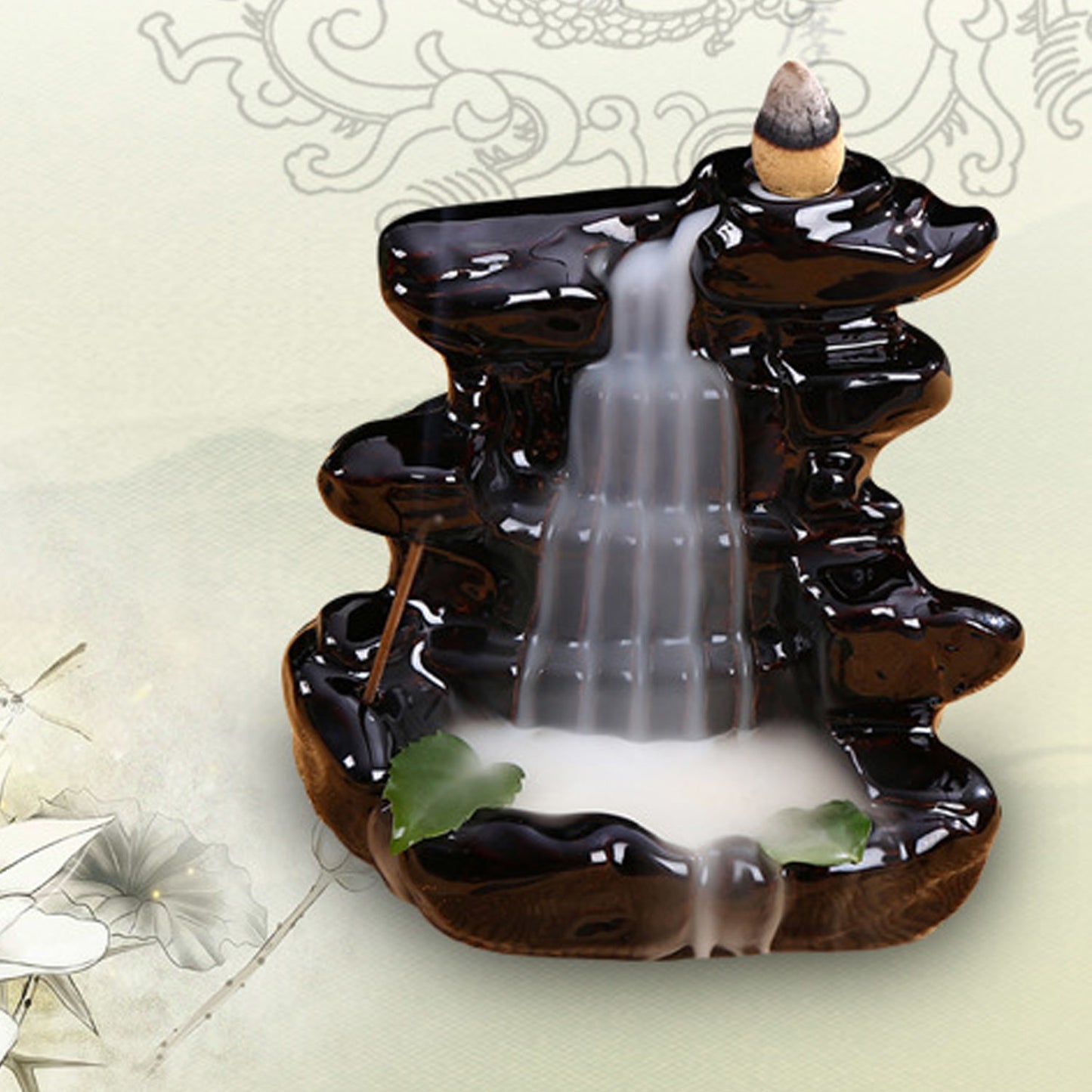 Waterfall Ceramic Glaze Incense Burner