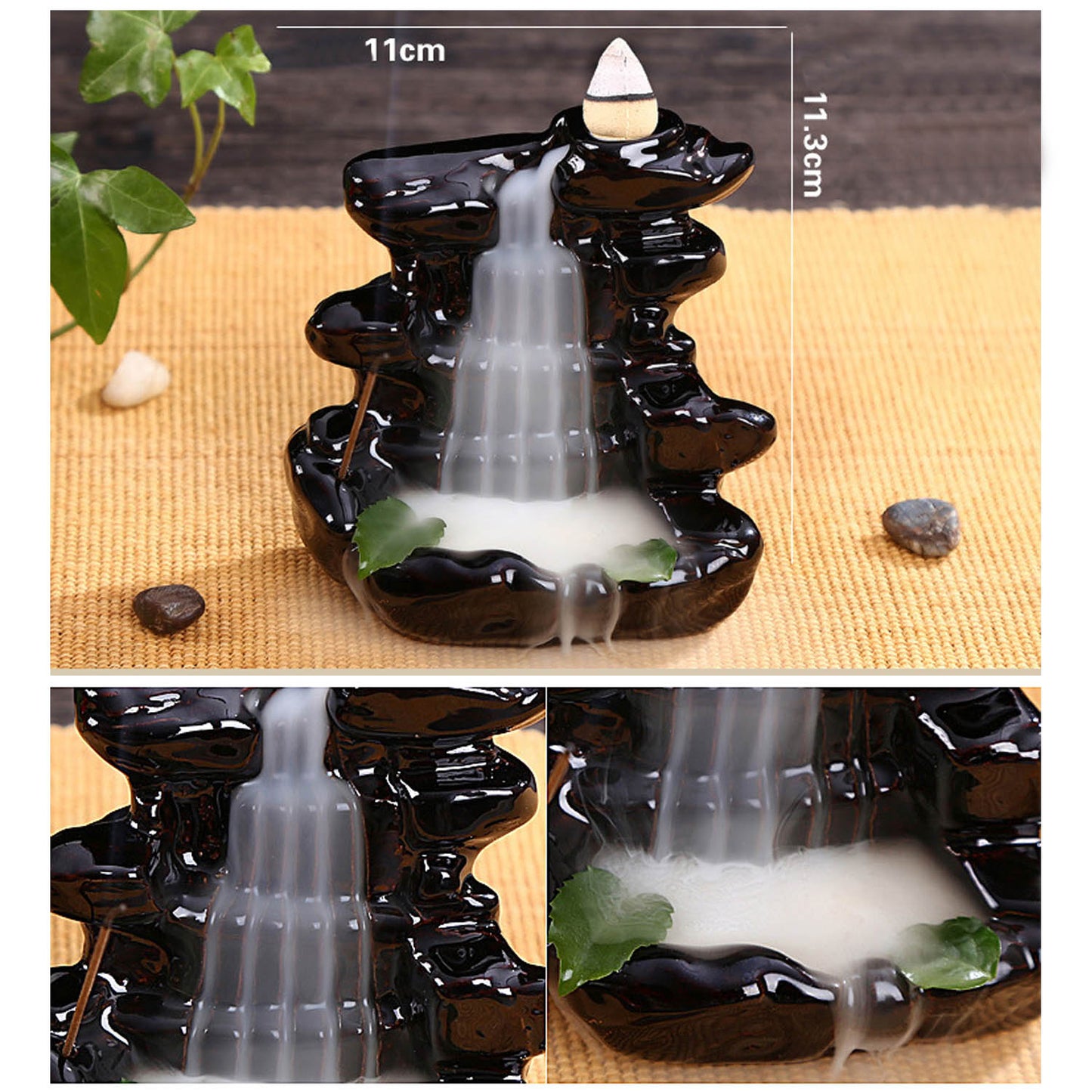 Waterfall Ceramic Glaze Incense Burner