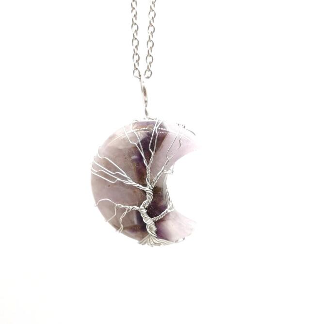 Moon Natural Stone Necklace