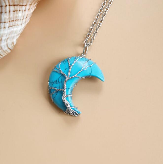 Moon Natural Stone Necklace